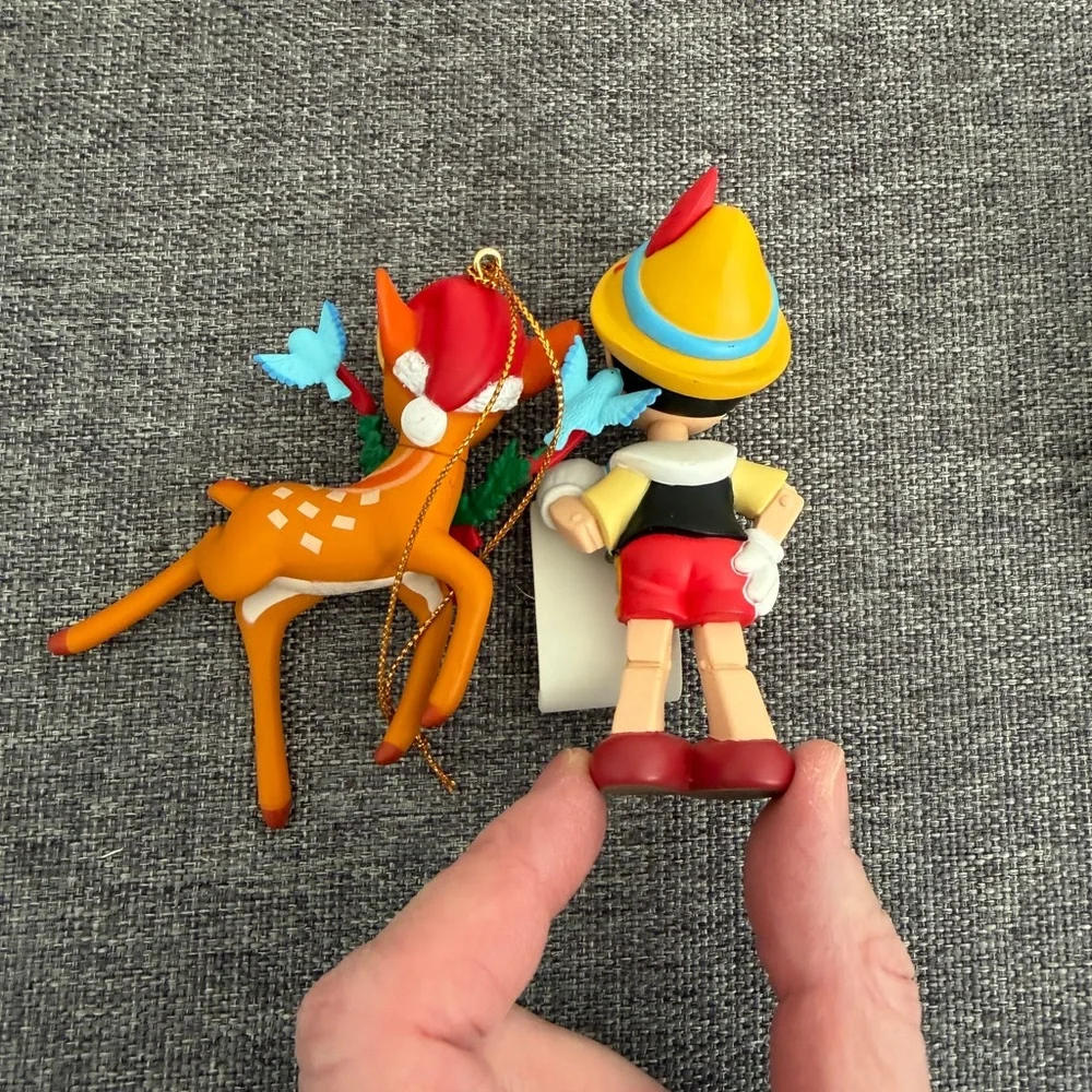 Disney Grolier Vintage 90s Lot of 4 Christmas Magic Ornaments Bambi Pinocchio